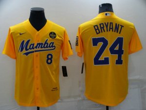 NBA Front 8 back 24 Bryant Mamba baseball Maillot jaune